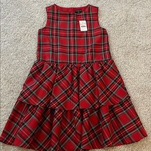 Girls size 10 Crewcuts holiday red plaid dress
